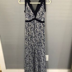 Beautiful Navy Printed Maxi Dress